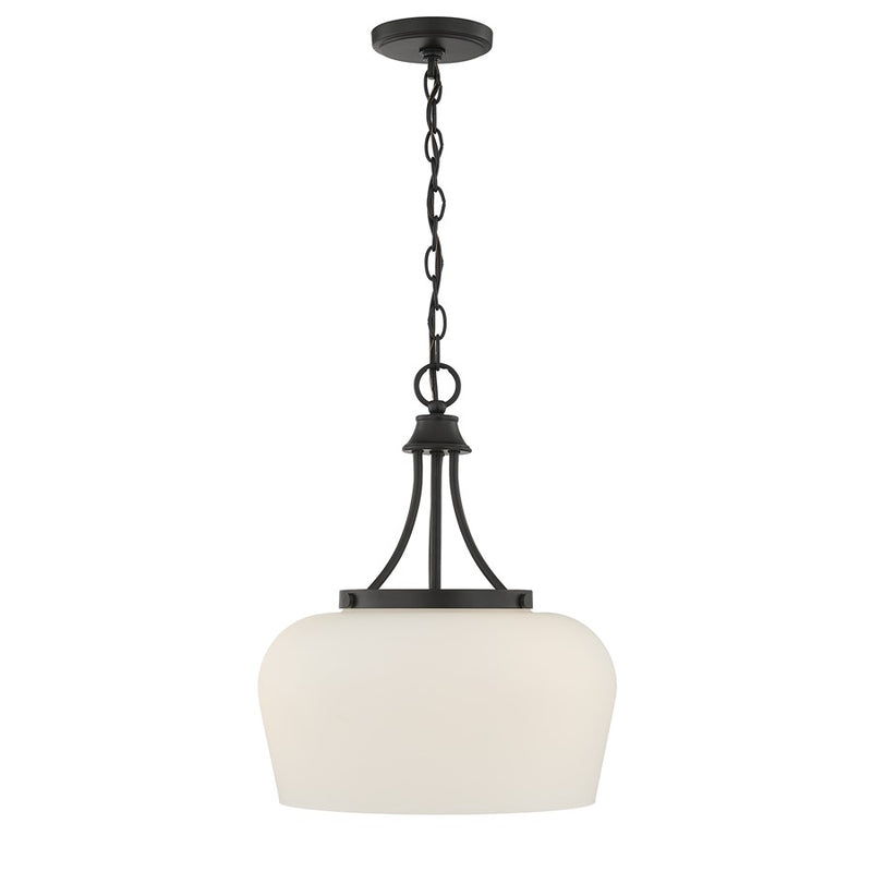Savoy House Essentials Octave 3 Lt Pendant, White, Matte Black