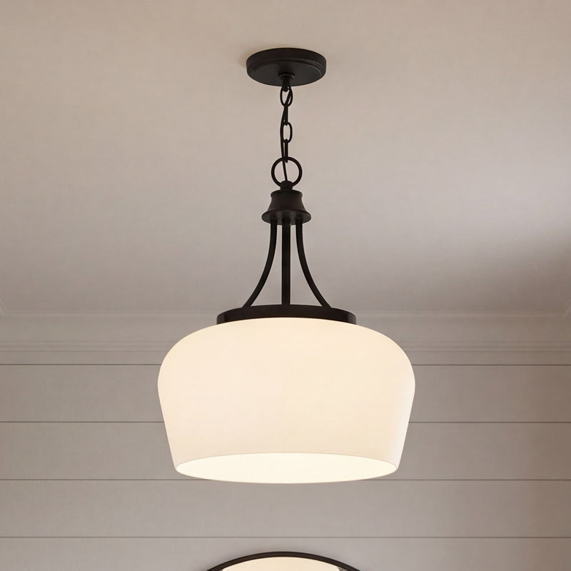 Savoy House Essentials Octave 3 Lt Pendant, White, Matte Black