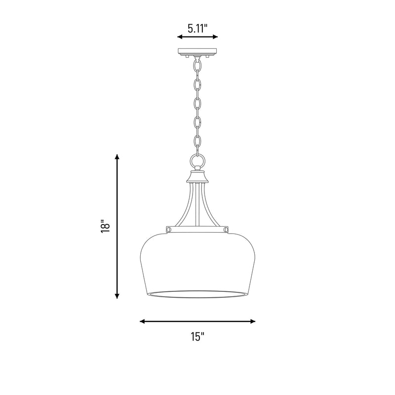 Savoy House Essentials Octave 3 Lt Pendant, White, Matte Black