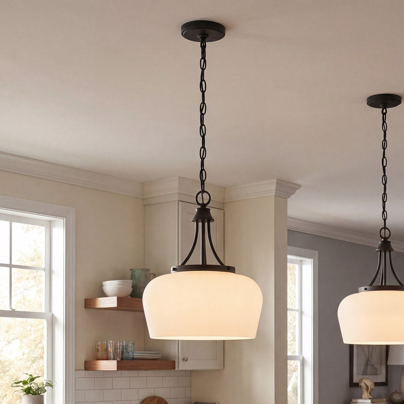 Savoy House Essentials Octave 3 Lt Pendant, White, Matte Black