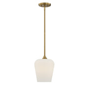 Savoy House Essentials Octave 1 Lt Pendant, Warm Brass - 7-6036-1-322