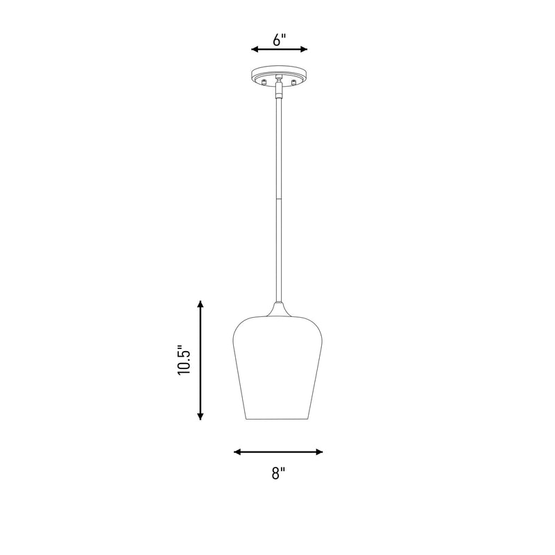 Savoy House Essentials Octave 1 Lt Pendant, Warm Brass