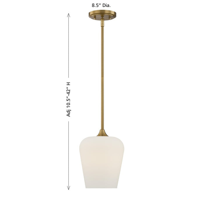 Savoy House Essentials Octave 1 Lt Pendant, Warm Brass