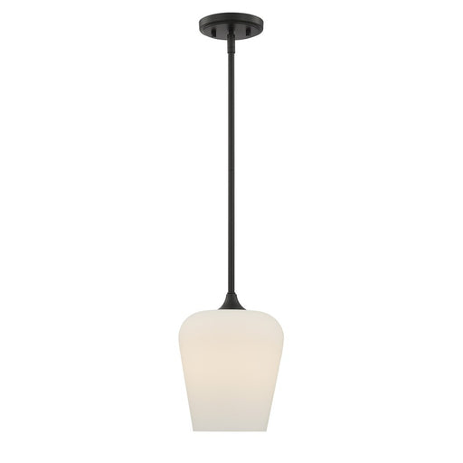 Savoy House Essentials Octave 1 Lt Pendant, White, Matte Black - 7-6036-1-BK
