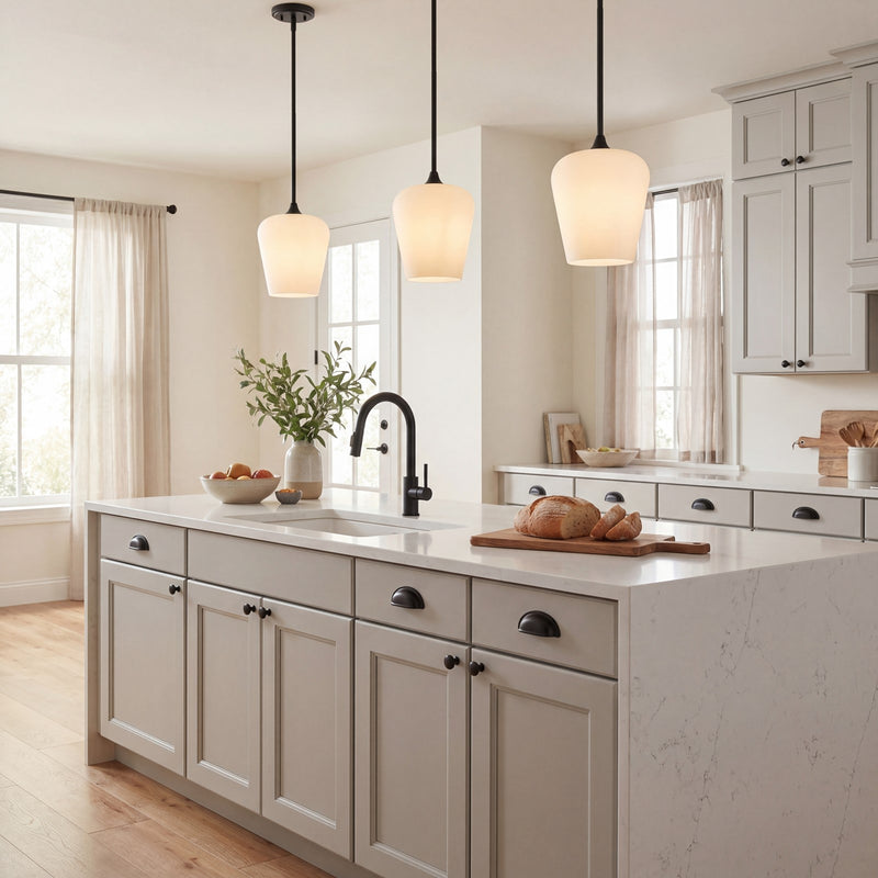 Savoy House Essentials Octave 1 Lt Pendant, White, Matte Black