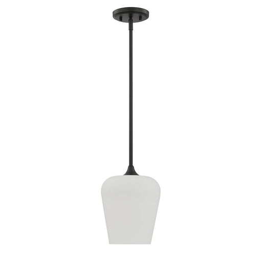 Savoy House Essentials Octave 1 Lt Pendant, White, Matte Black