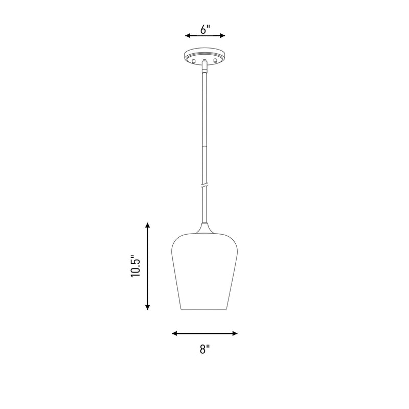 Savoy House Essentials Octave 1 Lt Pendant, White, Matte Black