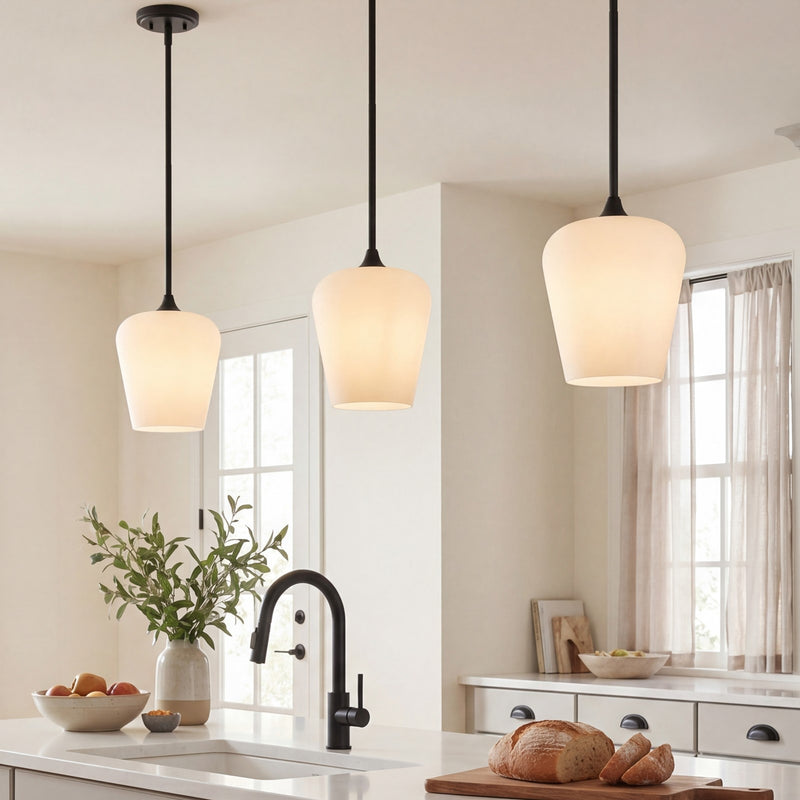 Savoy House Essentials Octave 1 Lt Pendant, White, Matte Black