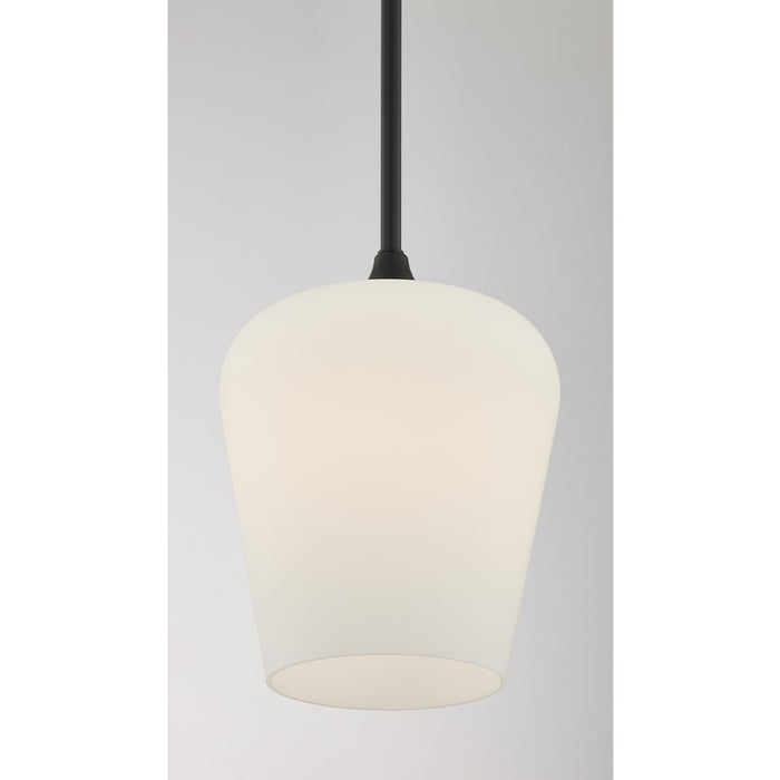 Savoy House Essentials Octave 1 Lt Pendant, White, Matte Black
