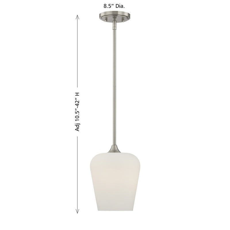 Savoy House Essentials Octave 1 Lt Pendant, Satin, Satin Nickel
