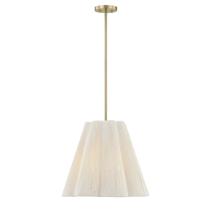 Savoy House Rosa 4Lt Pendant, White Cotton, Noble Brass - 7-6083-4-127