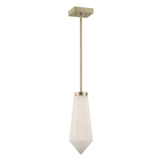 Savoy House Leland 1 Lt Mini-Pendant, White, Noble Brass - 7-6121-1-127