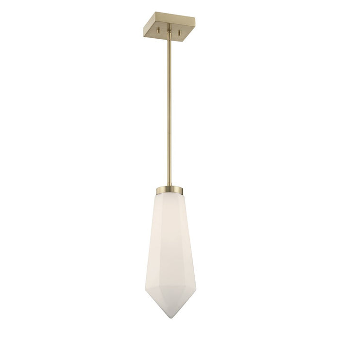 Savoy House Leland 1 Lt Mini-Pendant, White, Noble Brass