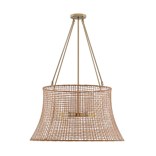 Savoy House Longleaf 4-Light Outdoor Chandelier, Burnished Brass