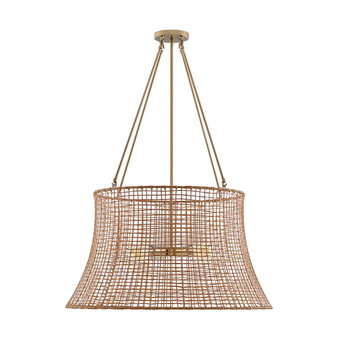 Savoy House Longleaf 4Lt Outdoor Chandelier, Burnished Brass