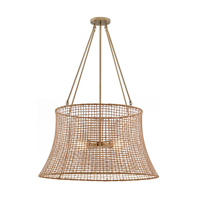 Savoy House Longleaf 4-Light Outdoor Chandelier, Burnished Brass