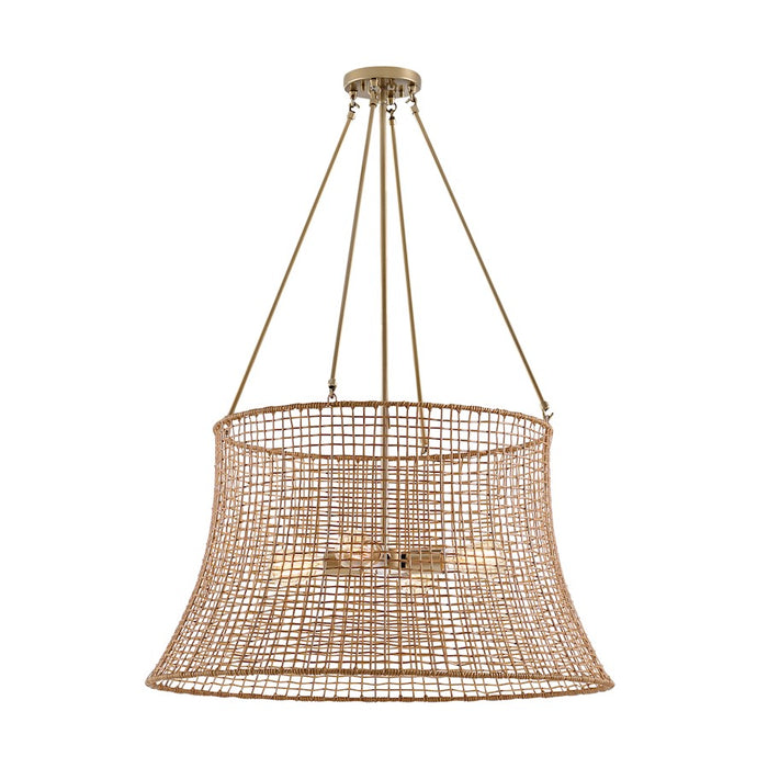 Savoy House Longleaf 4Lt Outdoor Chandelier, Burnished Brass