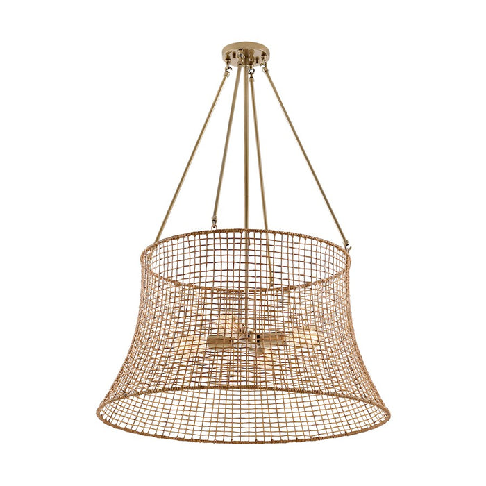 Savoy House Longleaf 4-Light Outdoor Chandelier, Burnished Brass