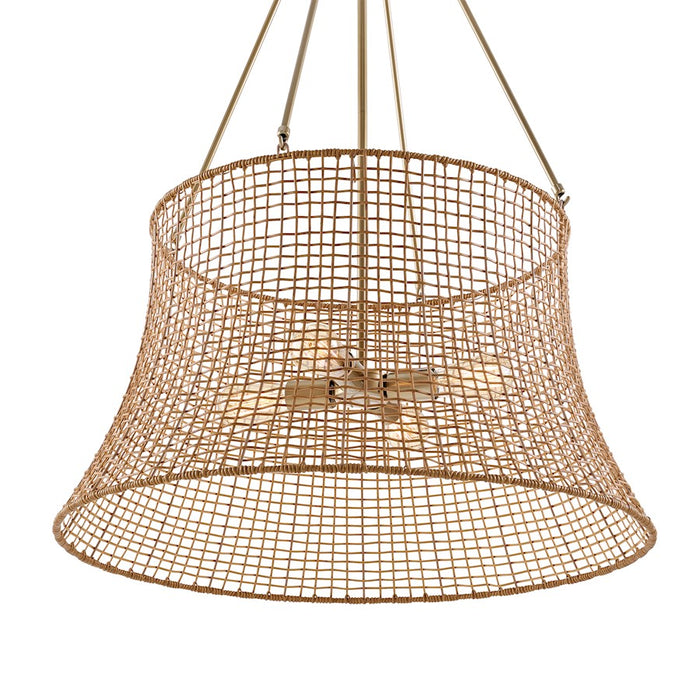 Savoy House Longleaf 4Lt Outdoor Chandelier, Burnished Brass