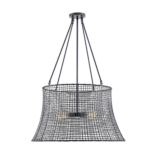 Savoy House Longleaf 4-Light Outdoor Chandelier, Matte Black