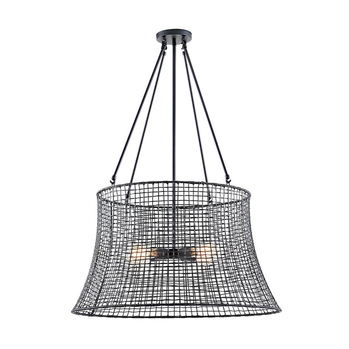 Savoy House Longleaf 4-Light Outdoor Chandelier, Matte Black