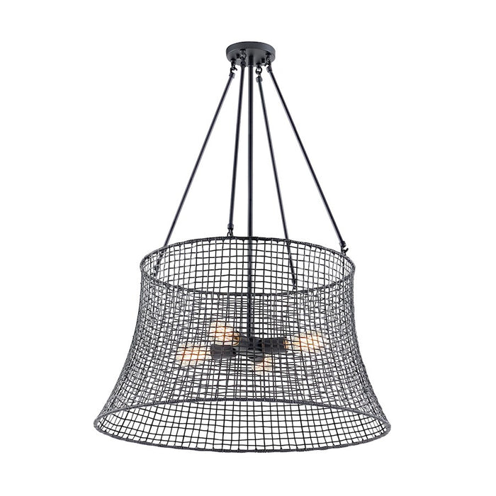 Savoy House Longleaf 4-Light Outdoor Chandelier, Matte Black