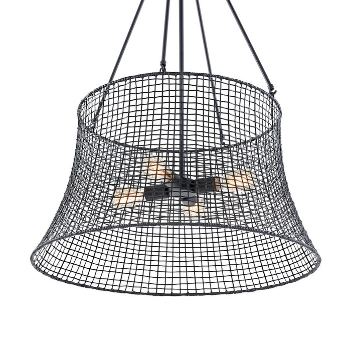 Savoy House Longleaf 4-Light Outdoor Chandelier, Matte Black