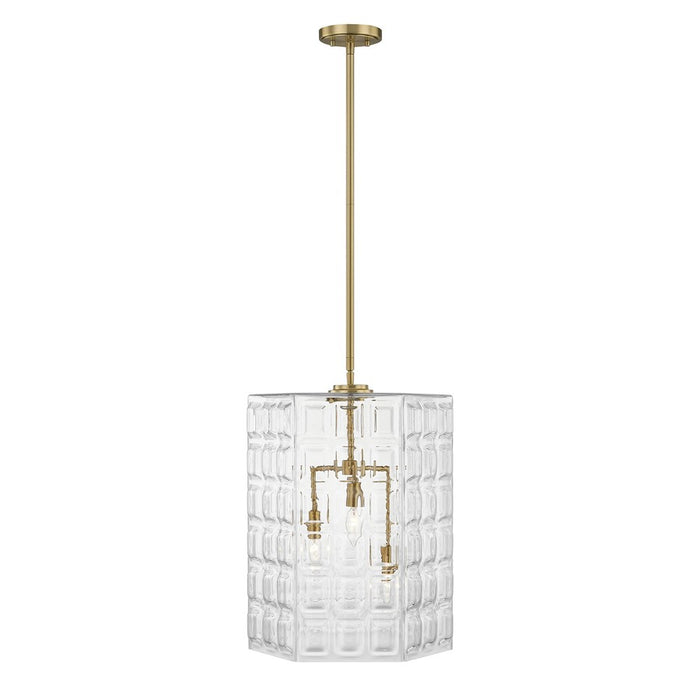 Savoy House Reddick 3 Lt Pendant, Clear, Warm Brass - 7-6209-3-322
