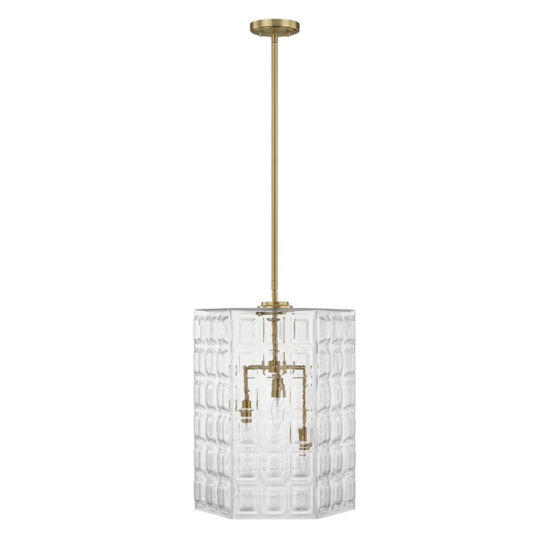 Savoy House Reddick 3 Lt Pendant, Clear, Warm Brass