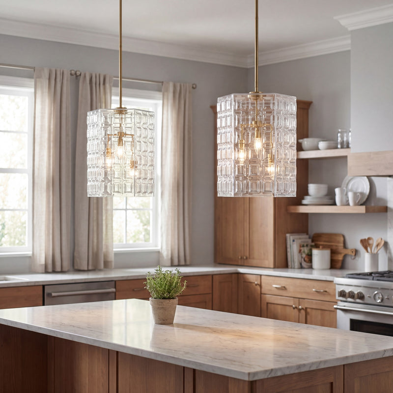 Savoy House Reddick 3 Lt Pendant, Clear, Warm Brass