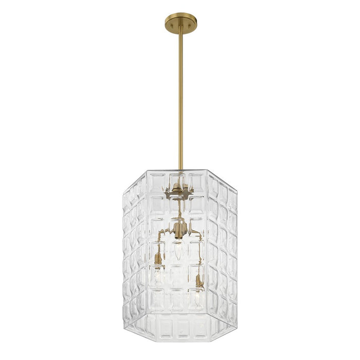 Savoy House Reddick 3 Lt Pendant, Clear, Warm Brass