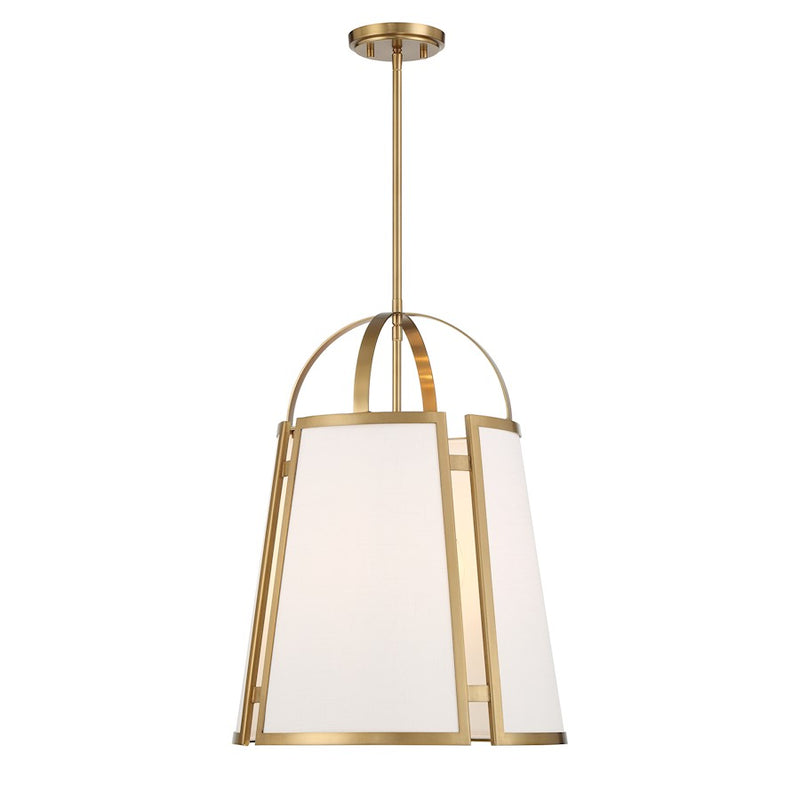 Savoy House Chartwell 4-Light Pendant, Warm Brass