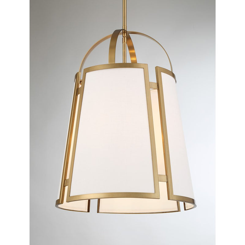 Savoy House Chartwell 4-Light Pendant, Warm Brass