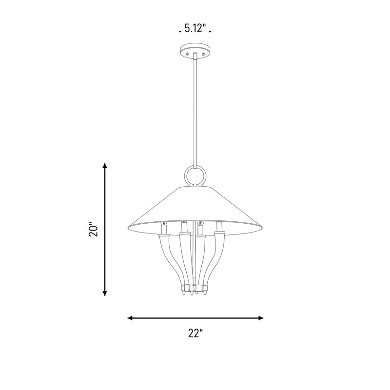 Savoy House Hearne 4 Lt Pendant, Warm Brass, Warm Brass