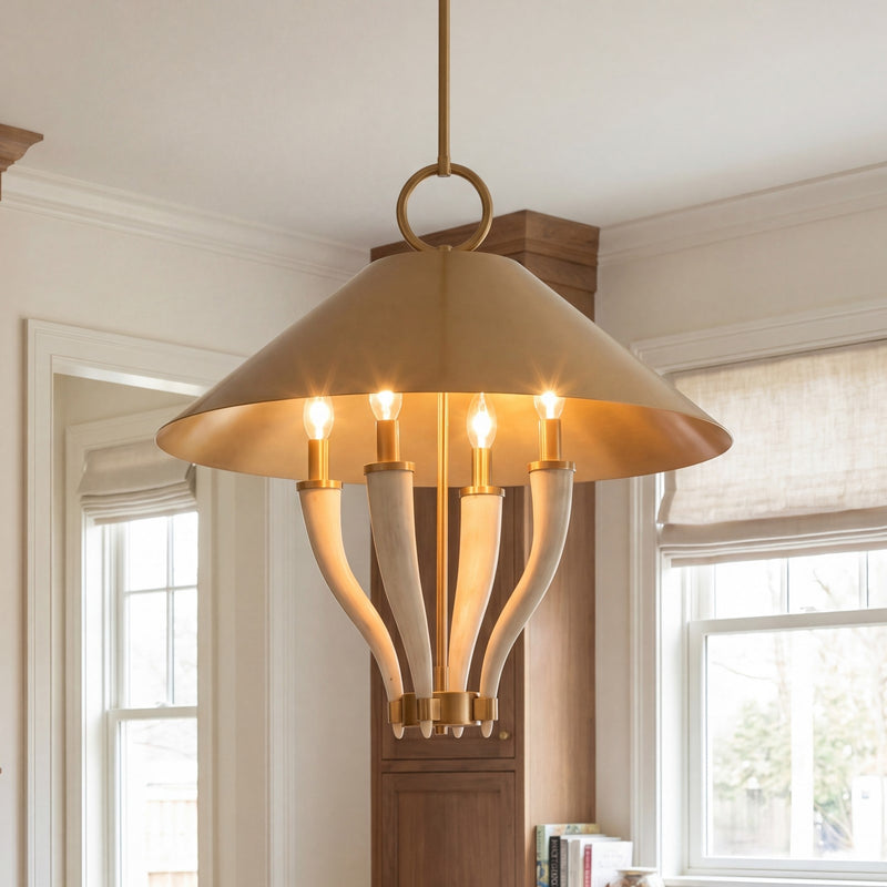 Savoy House Hearne 4 Lt Pendant, Warm Brass, Warm Brass