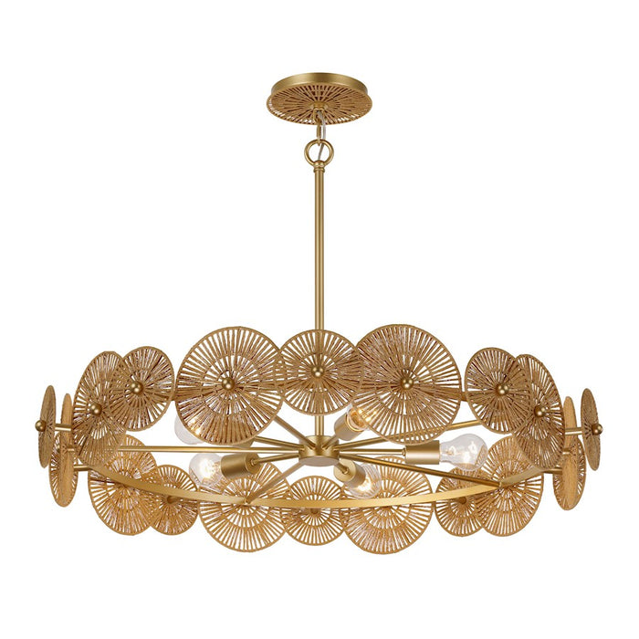 Savoy House Abbott 5 Light Pendant, Distressed Gold