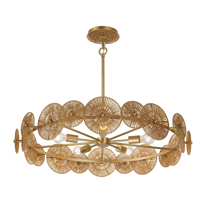 Savoy House Abbott 5 Light Pendant, Distressed Gold