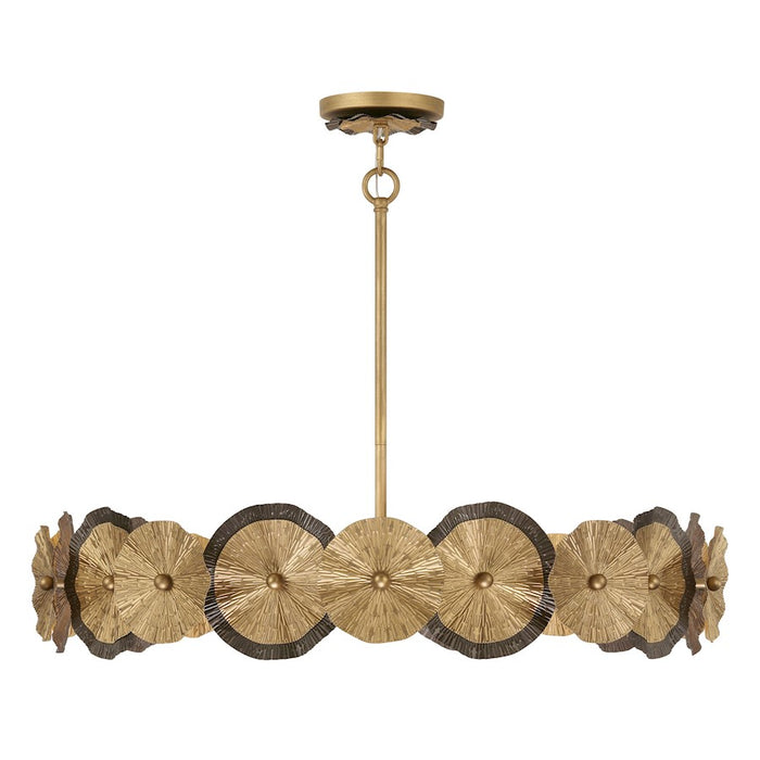 Savoy House Lincoln 5 Light Pendant, Distressed Gold and Bronze - 7-6384-5-61