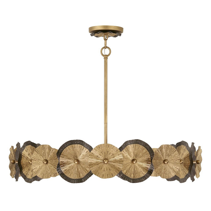Savoy House Lincoln 5 Light Pendant, Distressed Gold and Bronze
