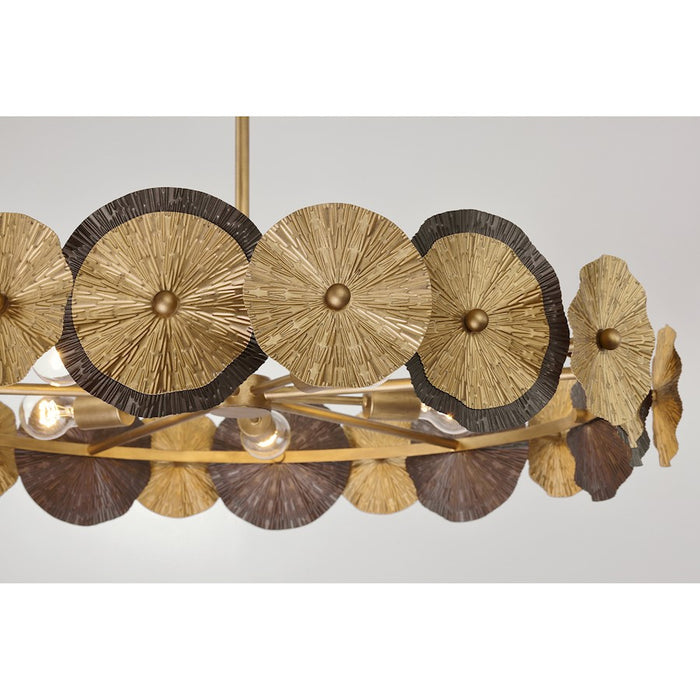 Savoy House Lincoln 5 Light Pendant, Distressed Gold and Bronze