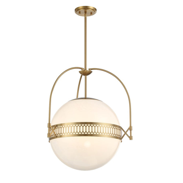 Savoy House Thornhill 3 Light Pendant, Warm Brass/Strie