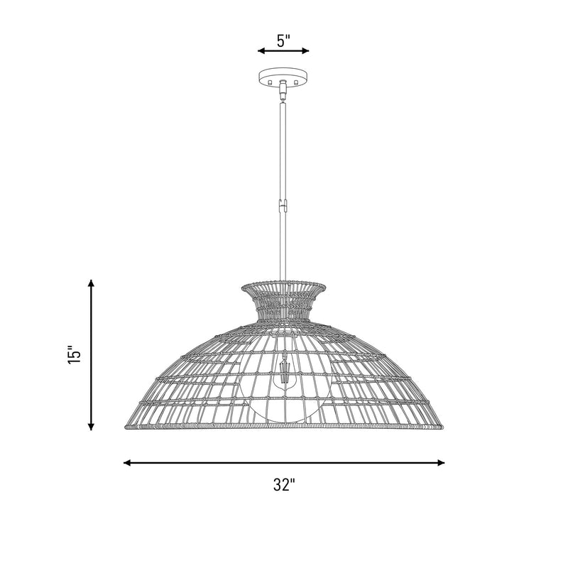 Savoy House Lanai 1 Light Pendant, Warm Brass/Clear Seeded