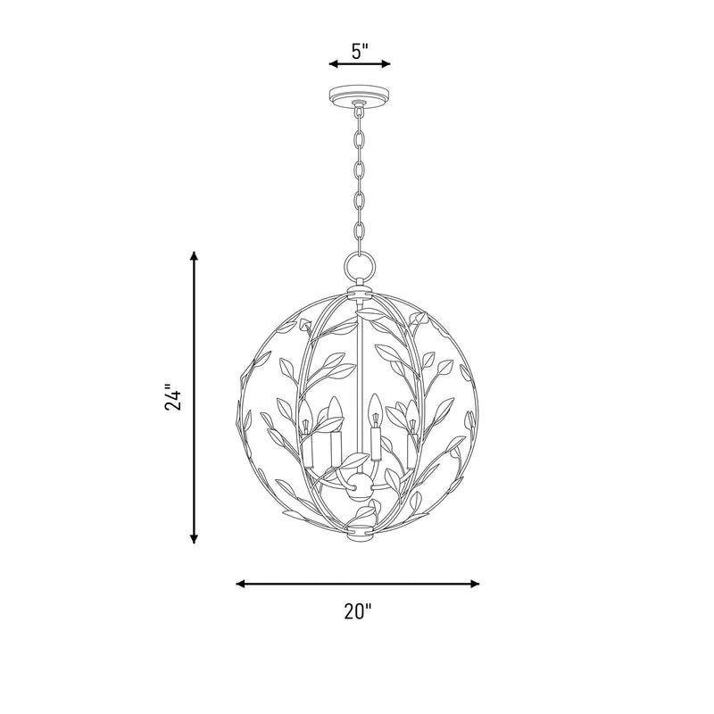 Savoy House Laska 4 Lt Pendant, Enchanted Bronze