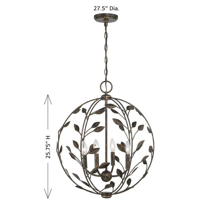Savoy House Laska 4 Lt Pendant, Enchanted Bronze