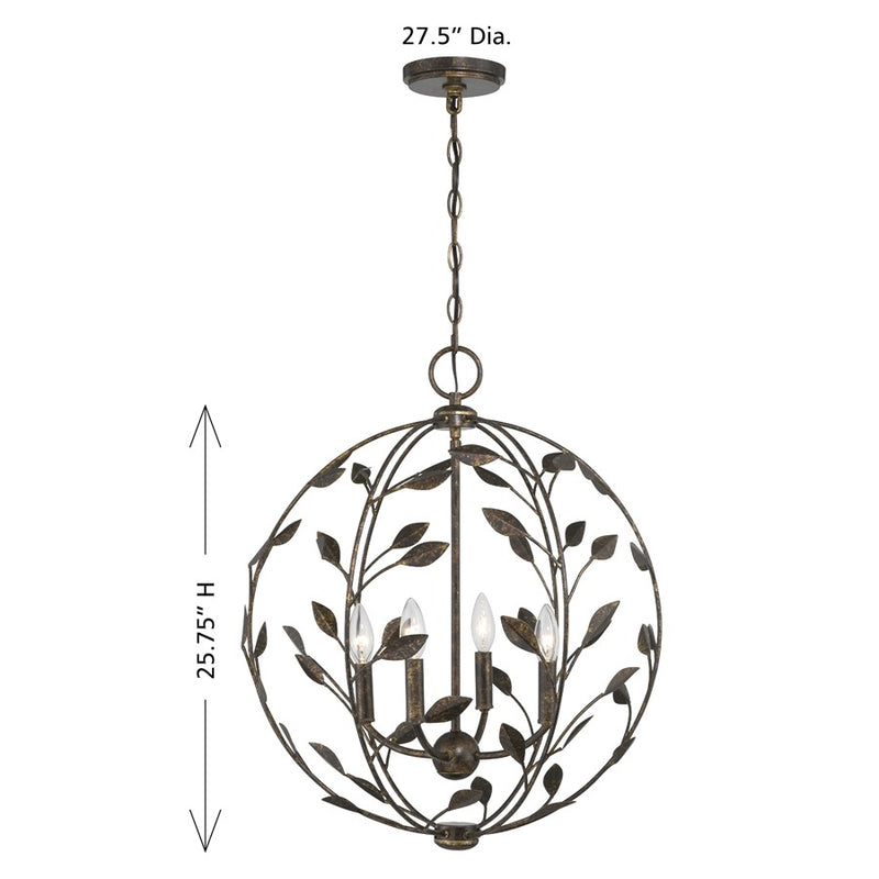 Savoy House Laska 4 Lt Pendant, Enchanted Bronze