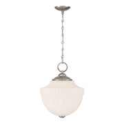 Savoy House Montrose 14in 1-Light Pendant | Vintage Satin Nickel and White Opal Glass | Kitchen & Breakfast Nook | 14 x 14 x 16.38 in | Model 7-6999-1-SN