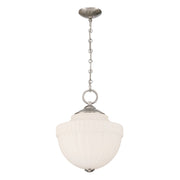 Savoy House Montrose 14in 1-Light Pendant | Vintage Satin Nickel and White Opal Glass | Kitchen & Breakfast Nook | 14 x 14 x 16.38 in | Model 7-6999-1-SN
