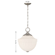 Savoy House Montrose 14in 1-Light Pendant | Vintage Satin Nickel and White Opal Glass | Kitchen & Breakfast Nook | 14 x 14 x 16.38 in | Model 7-6999-1-SN