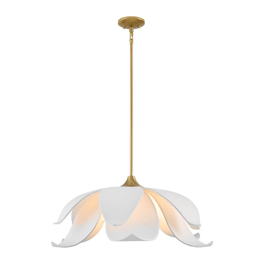 Savoy House Elsie 6 Light Pendant, Warm Brass/White - 7-7162-6-322