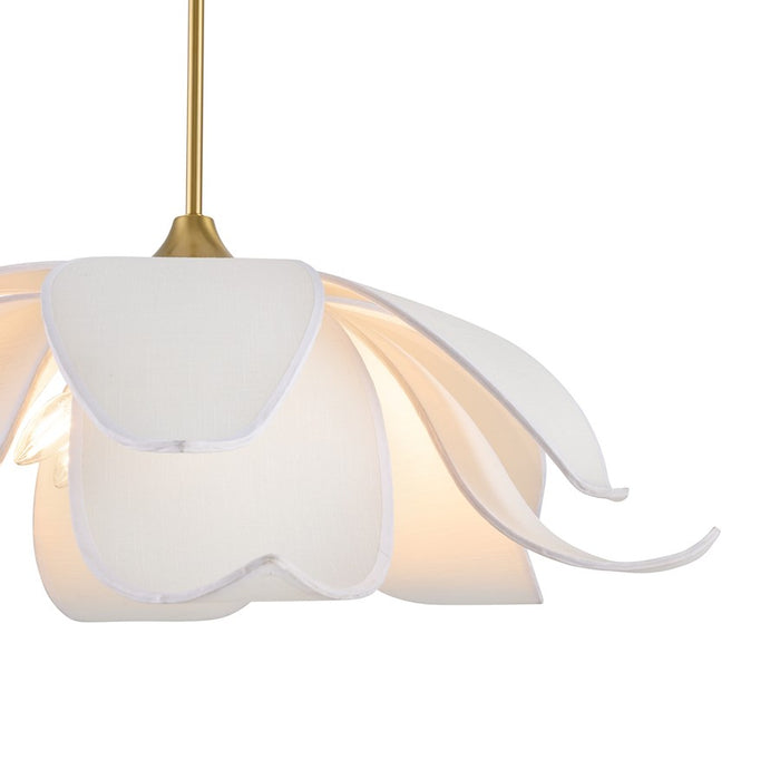 Savoy House Elsie 6 Light Pendant, Warm Brass/White